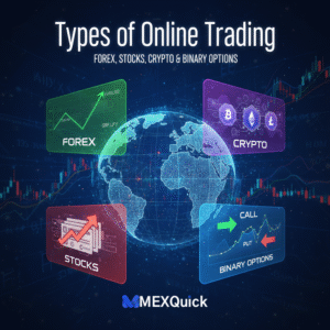 Types of Online Trading – Forex, Stocks, Crypto & Binary options